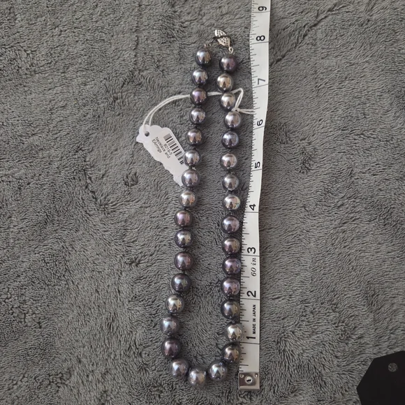 Silver and Purple Faux Pearl Necklace and Earring Set NWT Kohl's - Picture 5 of 6